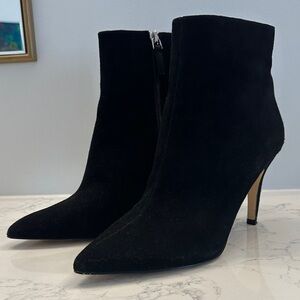 Leith Black Suede Heeled Boots